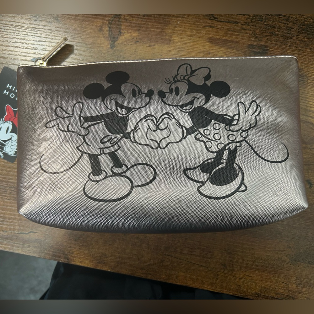 Disney Mickey and Minnie Mouse Metallic rose gold Pouch